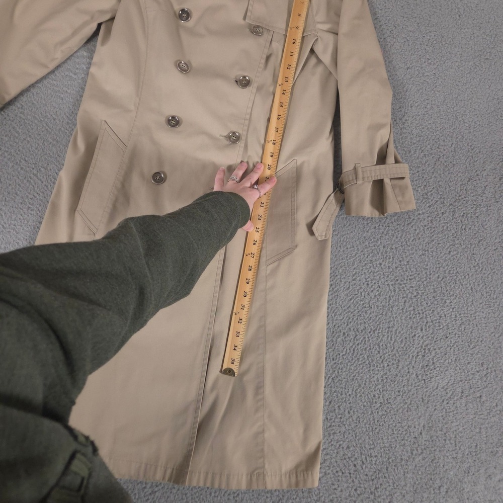 VINTAGE London Fog Coat Women 12 Tan Trench Maincoats Cotton Blend Classic 70s - Picture 8 of 13